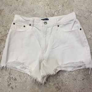 Abercrombie & Fitch Annie High Rise White Denim Shorts Size 4 NWOT